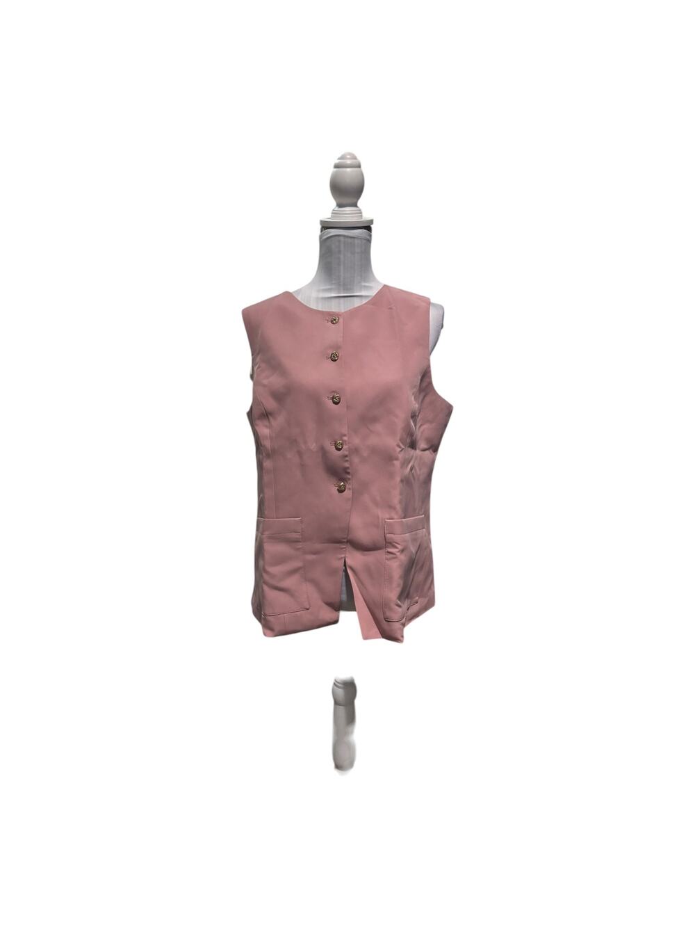 PrettyGarden Dusty Rose Pink Vest Gold Buttons NWT Size L